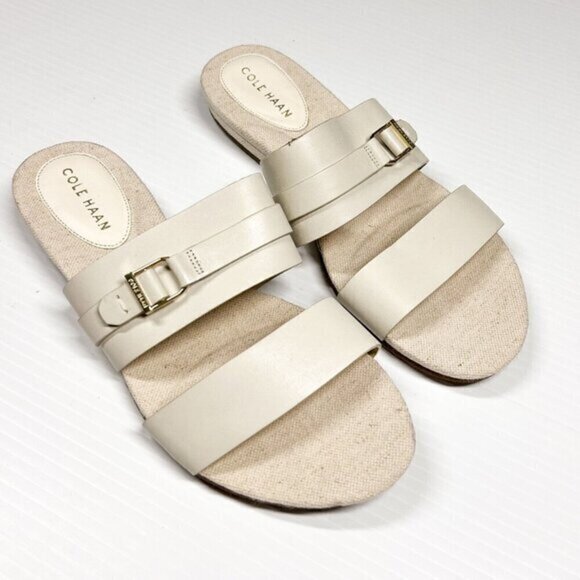 Cole Haan Francine Demi Womens Size 6.5B Beige Wedge Slip In Slide Sandals - Picture 4 of 12